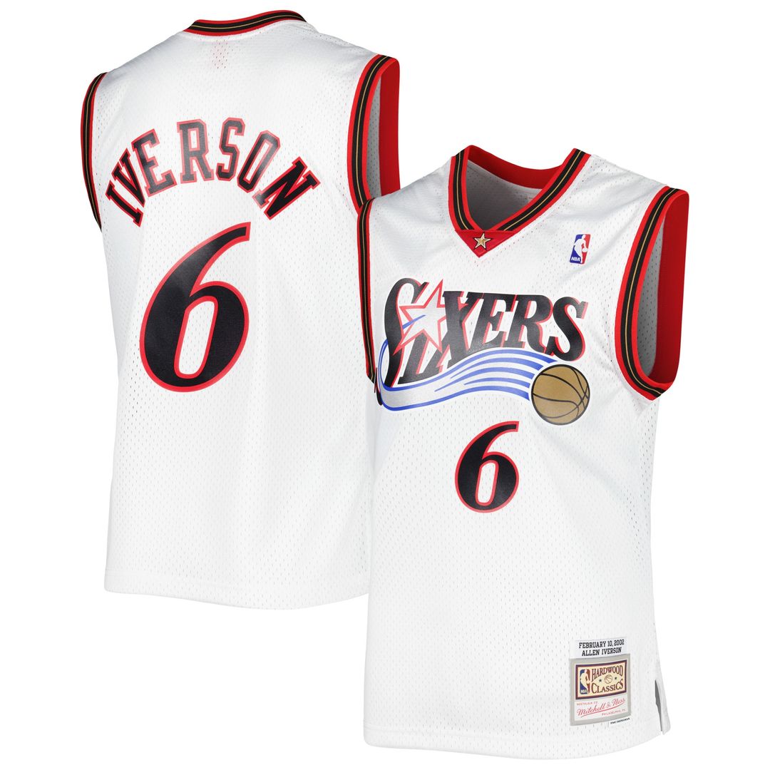 Philadelphia 76Ers Allen Iverson Mitchell & Ness 2002/03 Hardwood Classics Swingman Jersey - White