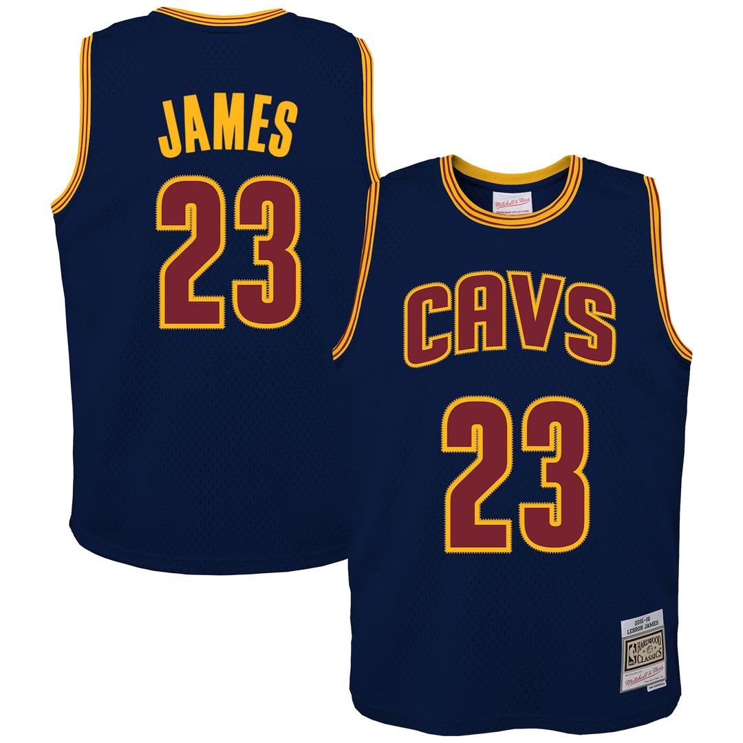 Cleveland Cavaliers Lebron James Mitchell & Ness Youth 2015/16 Hardwood Classics Swingman Jersey - Navy