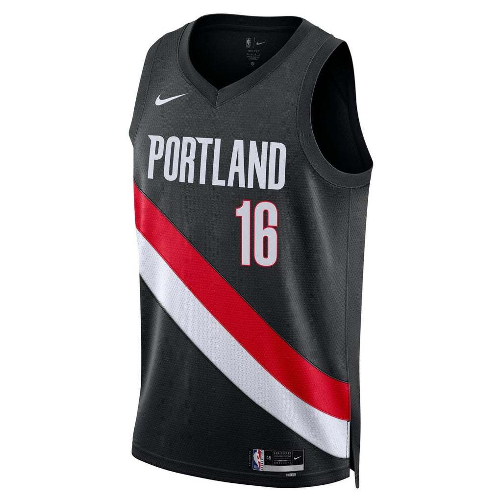 Portland Trail Blazers Yang Hansen Nike Unisex Swingman Jersey - Icon Edition - Black