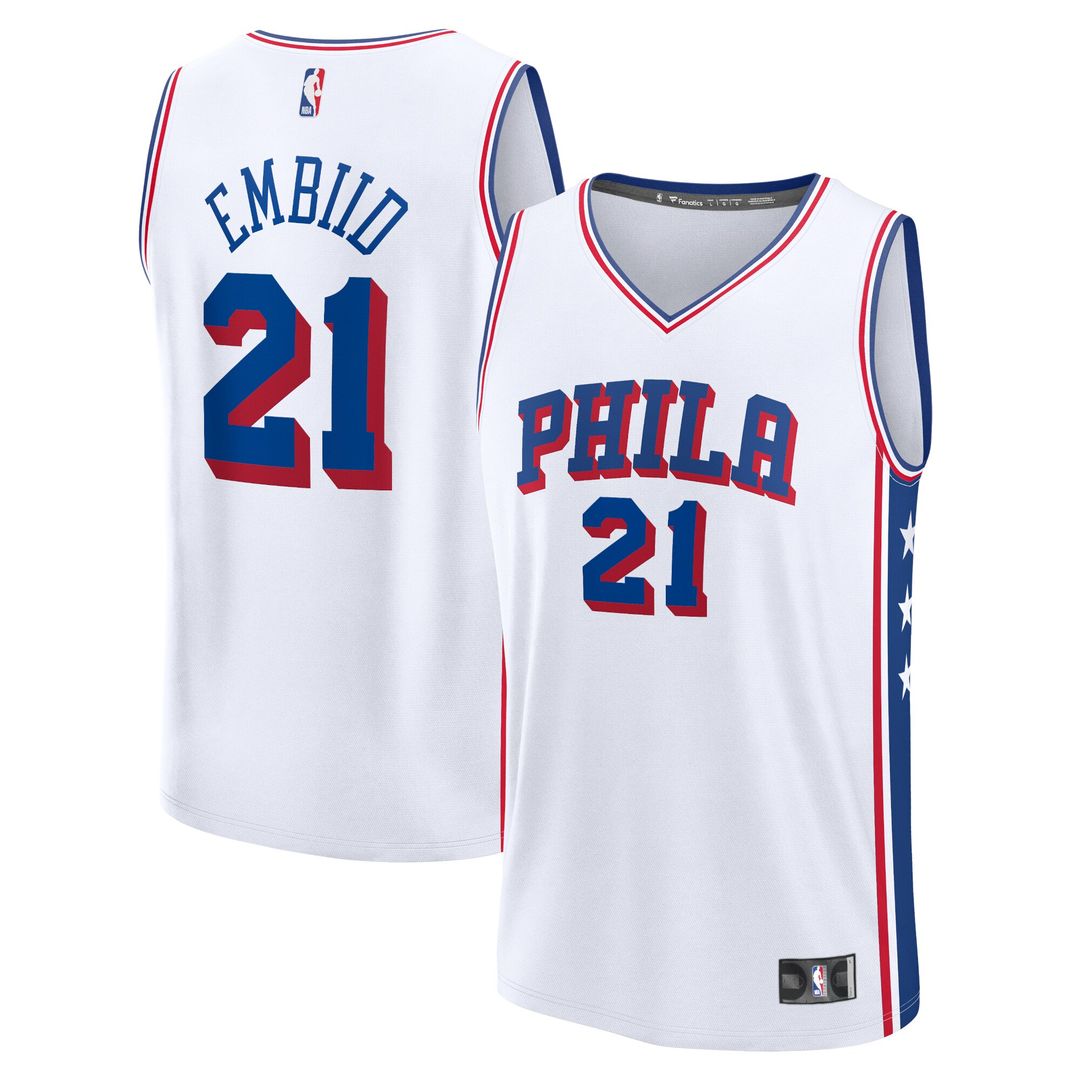Philadelphia 76Ers Joel Embiid Fanatics Fast Break Replica Player Jersey - Association Edition - White