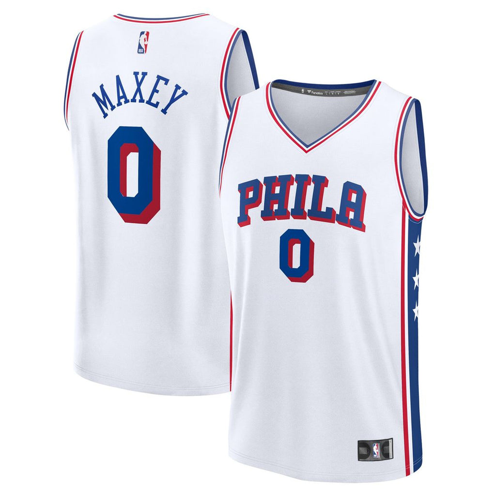Philadelphia 76Ers Tyrese Maxey Fanatics Fast Break Replica Player Jersey - Association Edition - White