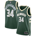 Milwaukee Bucks Giannis Antetokounmpo Nike Unisex Swingman Jersey - Icon Edition - Hunter Green