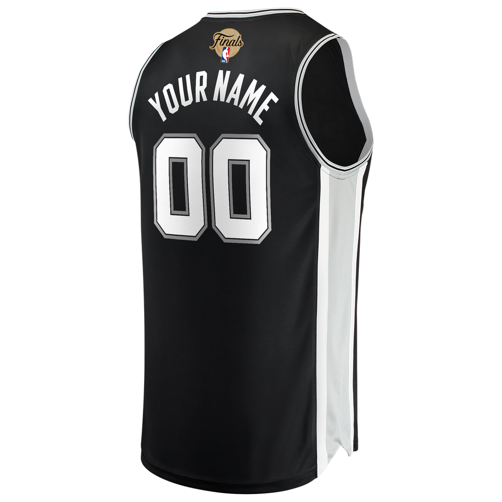 San Antonio Spurs Fanatics Nba Finals Patch Fast Break Custom Jersey - Black - Icon Edition