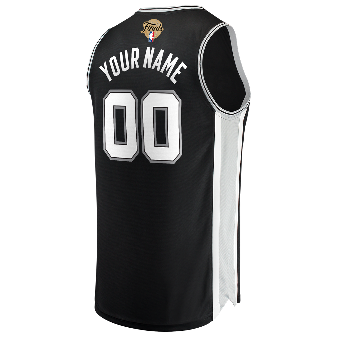 San Antonio Spurs Fanatics Nba Finals Patch Fast Break Custom Jersey - Black - Icon Edition