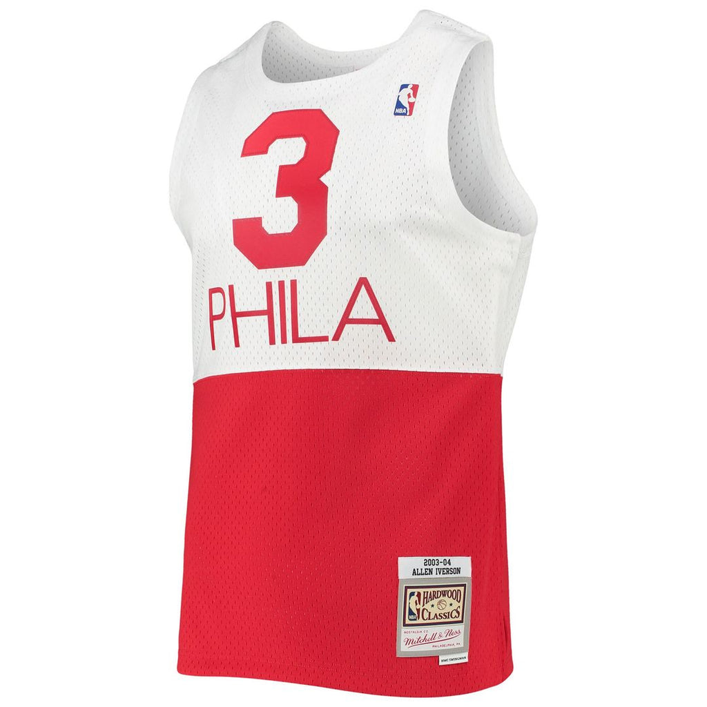 Philadelphia 76Ers Allen Iverson Mitchell & Ness 2003/2004 Hardwood Classics Swingman Jersey - White