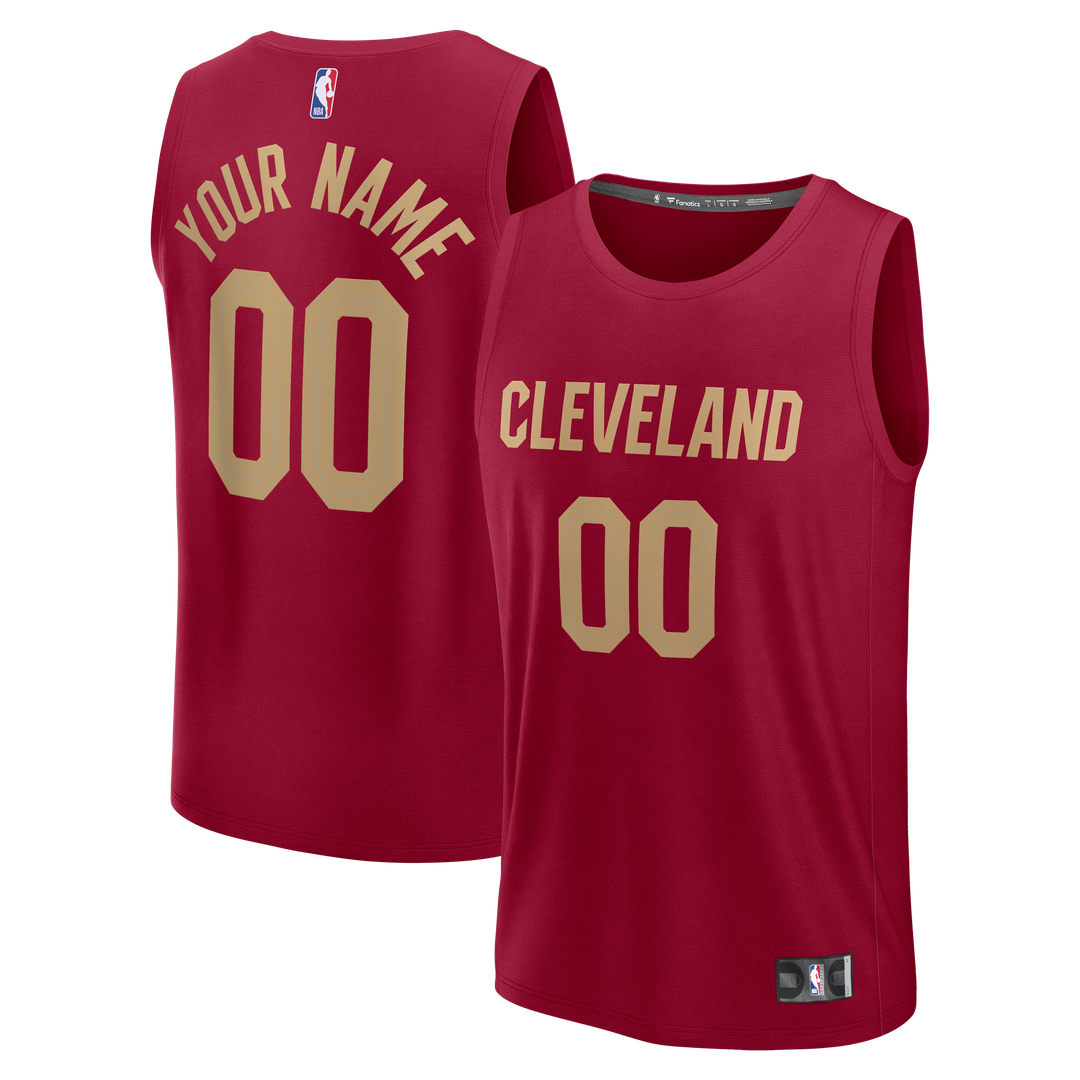 Cleveland Cavaliers Fanatics Youth Fast Break Custom Jersey - Statement Edition - Black