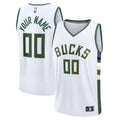 Milwaukee Bucks Fanatics Youth Fast Break Custom Replica Jersey - White - Association Edition