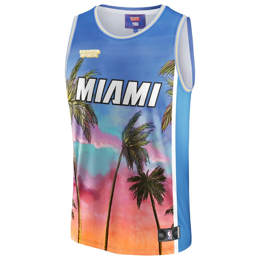 Miami Heat Nba & Kidsuper Studios By Fanatics Unisex Hometown Jersey - Blue