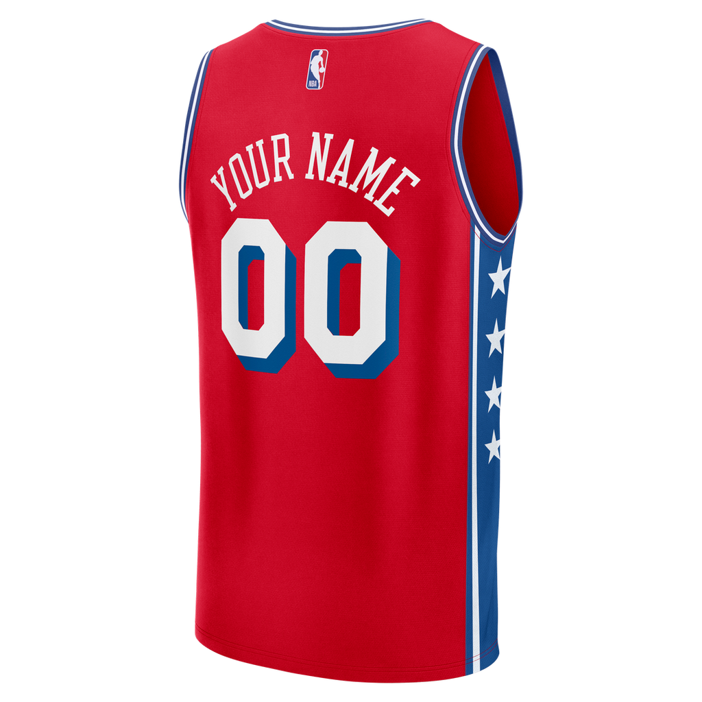 Philadelphia 76Ers Fanatics Fast Break Custom Jersey - Icon Edition - Red
