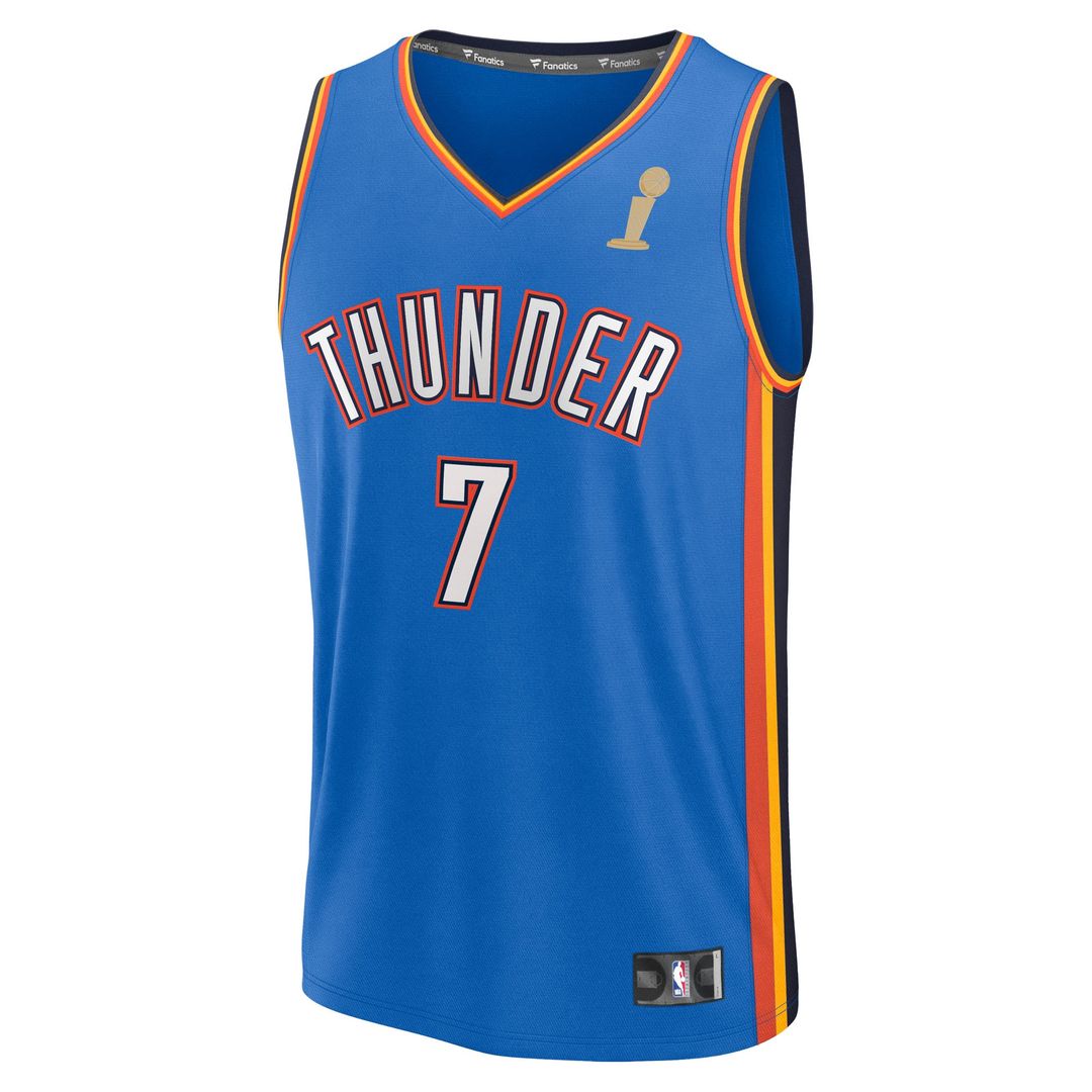 Oklahoma City Thunder Chet Holmgren Fanatics Youth Nba Finals Champions Fast Break Replica Player Jersey - Blue - Icon Edition