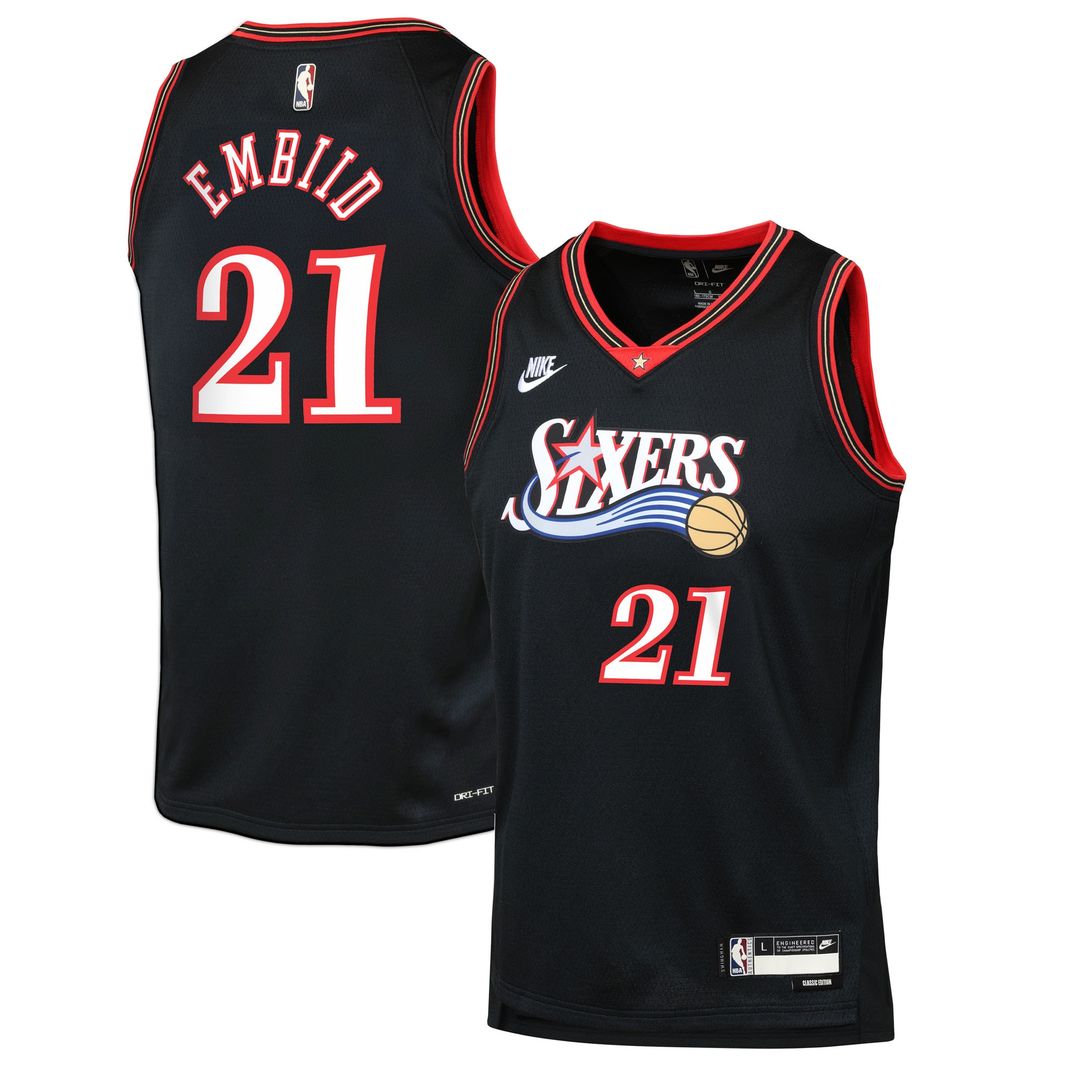 Philadelphia 76Ers Joel Embiid Nike Youth Swingman Jersey - Classic Edition - Black