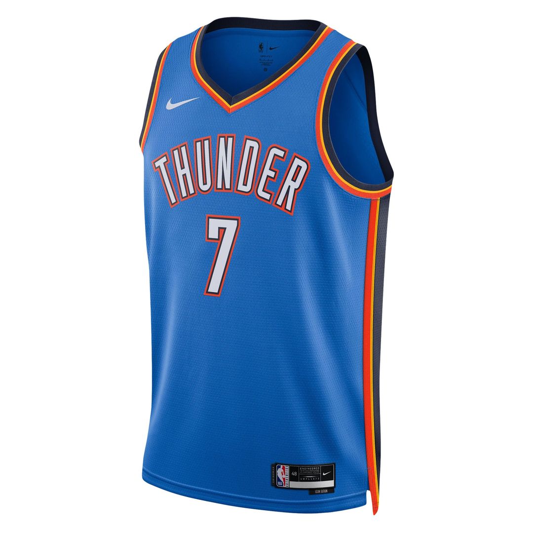 Oklahoma City Thunder Chet Holmgren Nike Unisex 2022 Nba Draft First Round Pick Player Swingman Jersey - Icon Edition - Blue