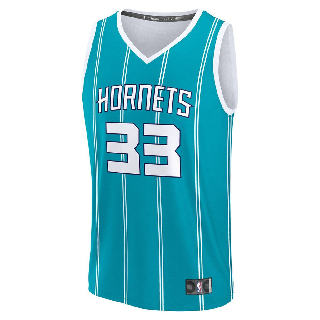 Charlotte Hornets Liam Mcneeley Fanatics Fast Break Replica Jersey - Teal - Icon Edition