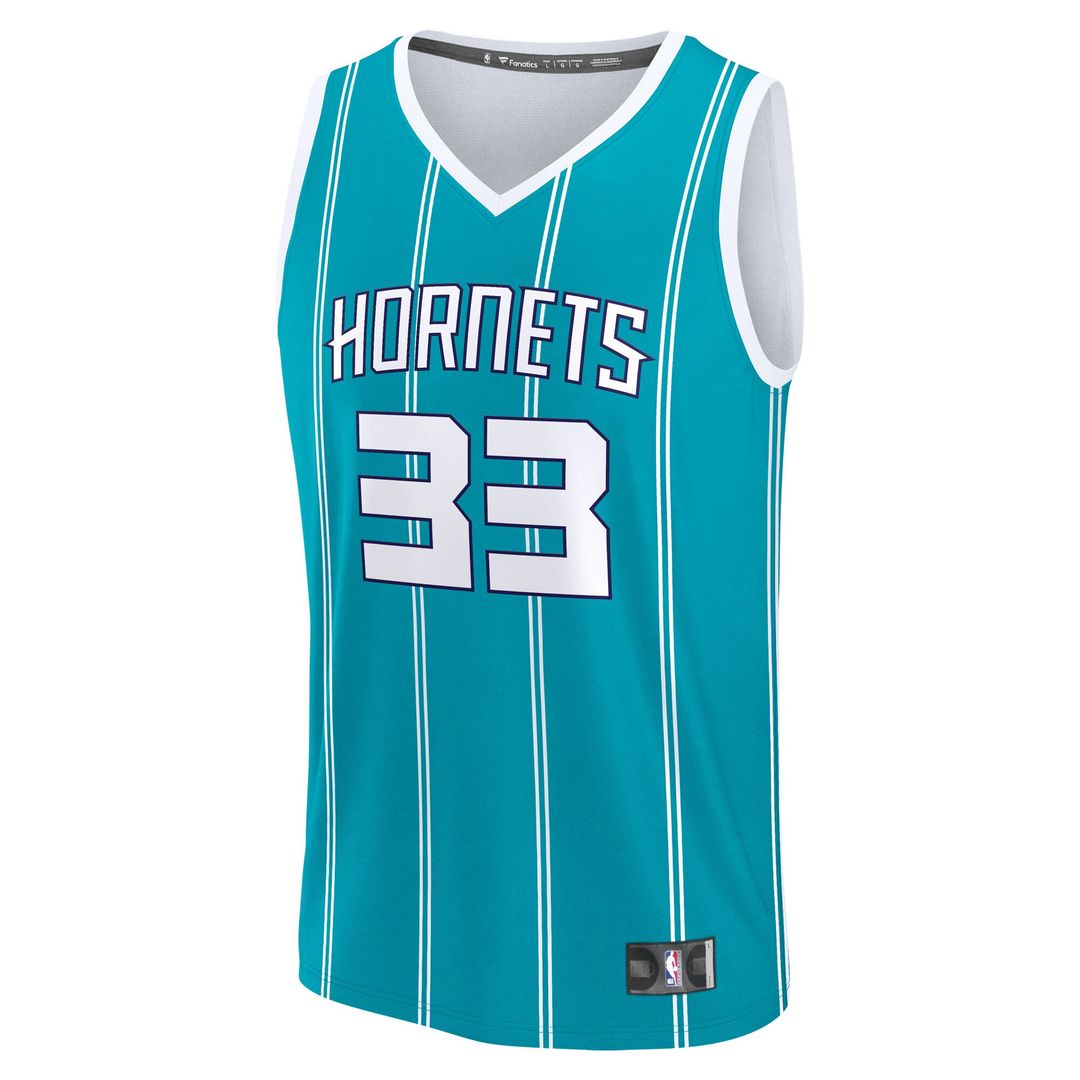 Charlotte Hornets Liam Mcneeley Fanatics Fast Break Replica Jersey - Teal - Icon Edition