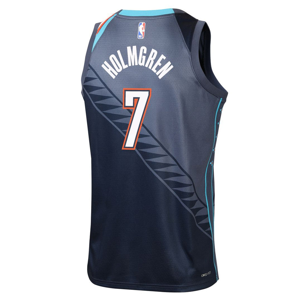 Oklahoma City Thunder Chet Holmgren Nike Youth /26 City Edition Swingman Jersey - Navy