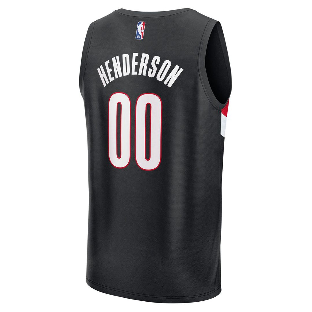 Portland Trail Blazers Scoot Henderson Fanatics Fast Break Replica Jersey - Icon Edition - Black
