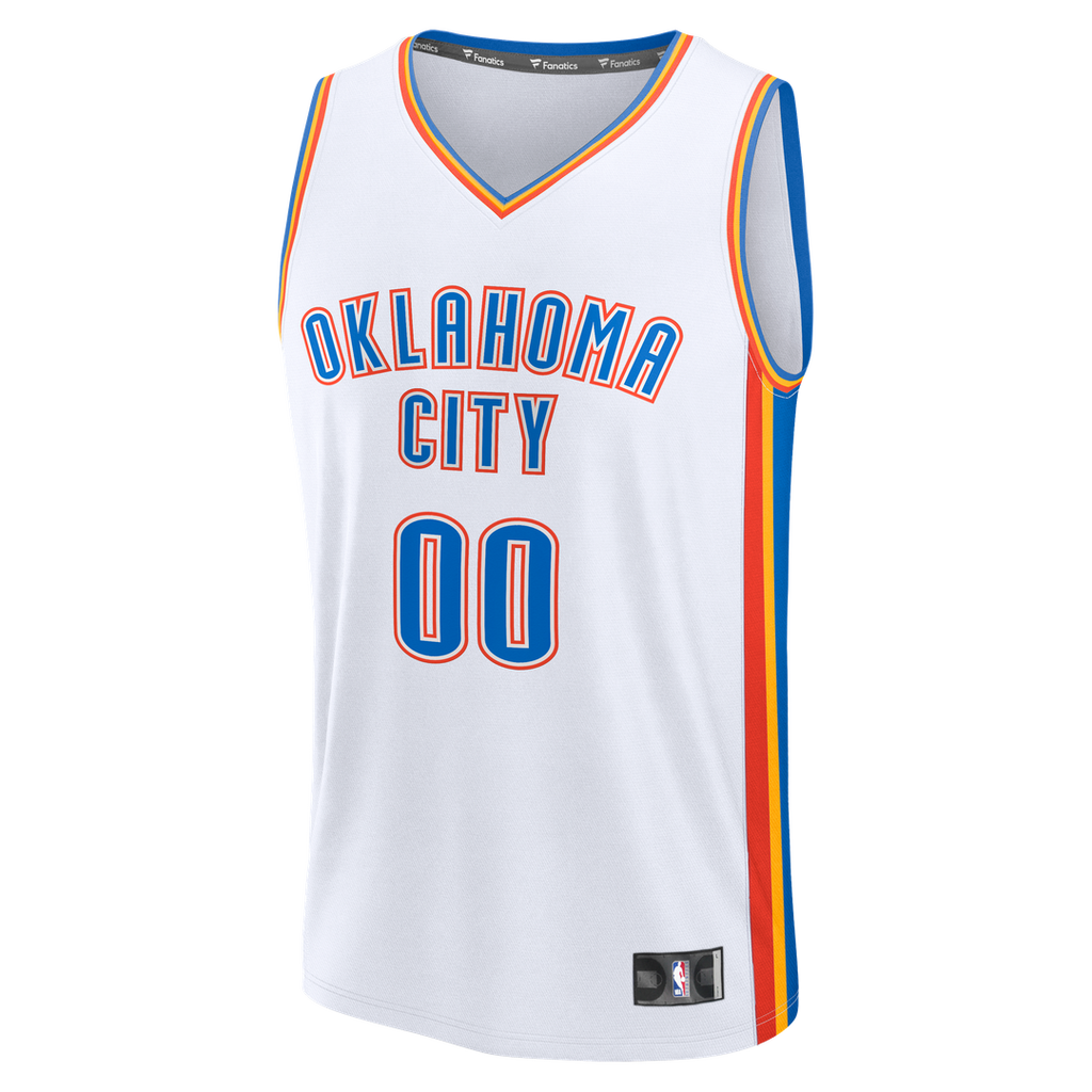 Oklahoma City Thunder Fanatics Youth Fast Break Custom Jersey - Association Edition - White