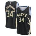 Milwaukee Bucks Giannis Antetokounmpo Fanatics Fast Break Replica Player Jersey - Statement Edition - Black