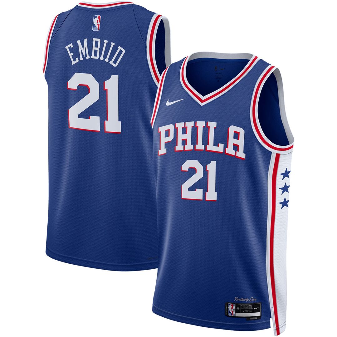 Philadelphia 76Ers Joel Embiid Nike Unisex Swingman Jersey - Icon Edition - Royal