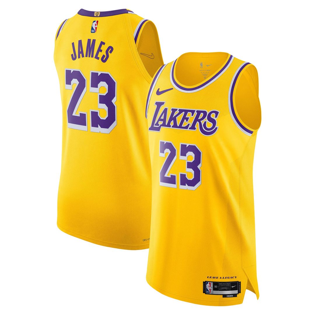 Los Angeles Lakers Lebron James Nike Authentic Jersey - Icon Edition - Gold