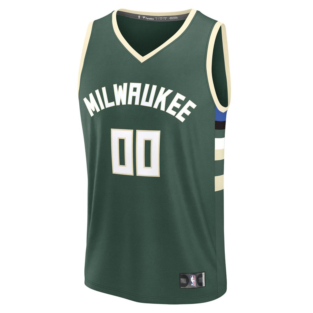 Milwaukee Bucks Fanatics Youth Fast Break Custom Replica Jersey - White - Association Edition