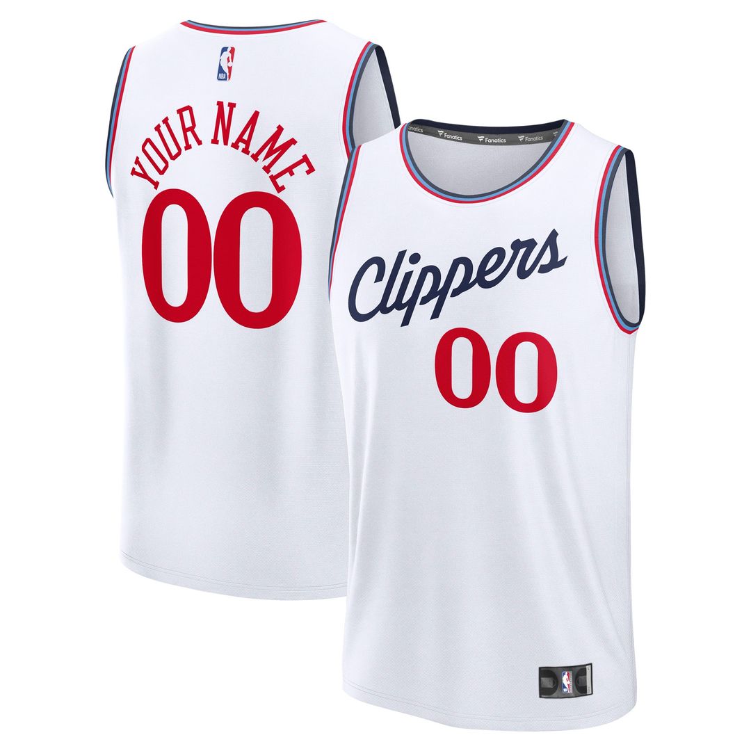 La Clippers Fanatics Youth Fast Break Custom Replica Jersey - Red - Statement Edition
