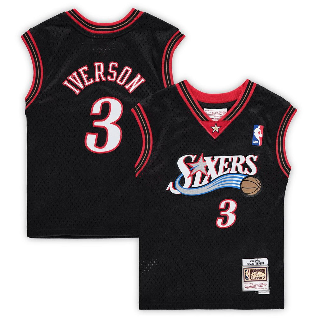 Philadelphia 76Ers Allen Iverson Mitchell & Ness Preschool 2000 - 2001 Hardwood Classics Throwback Team Jersey - Black