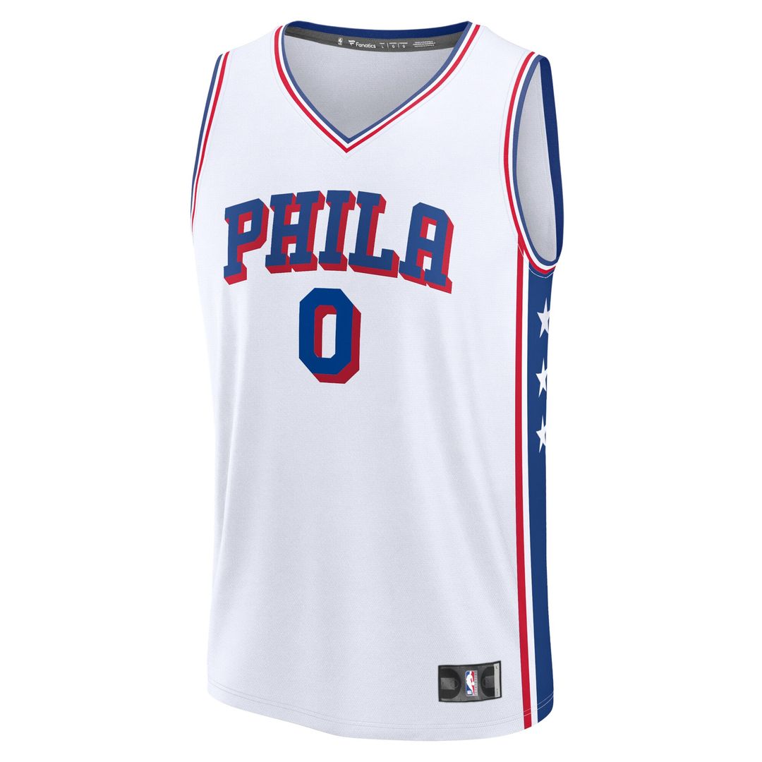 Philadelphia 76Ers Tyrese Maxey Fanatics Fast Break Replica Player Jersey - Association Edition - White