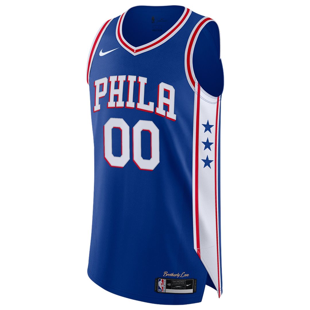 Philadelphia 76Ers Nike Custom Authentic Jersey - Icon Edition - Royal