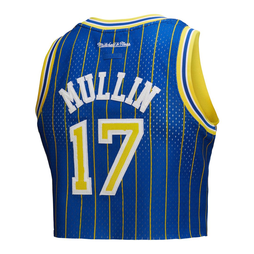 Golden State Warriors Chris Mullin Mitchell & Ness X Dannijo Women'S Fashion Cropped Basketball Jersey - Royal