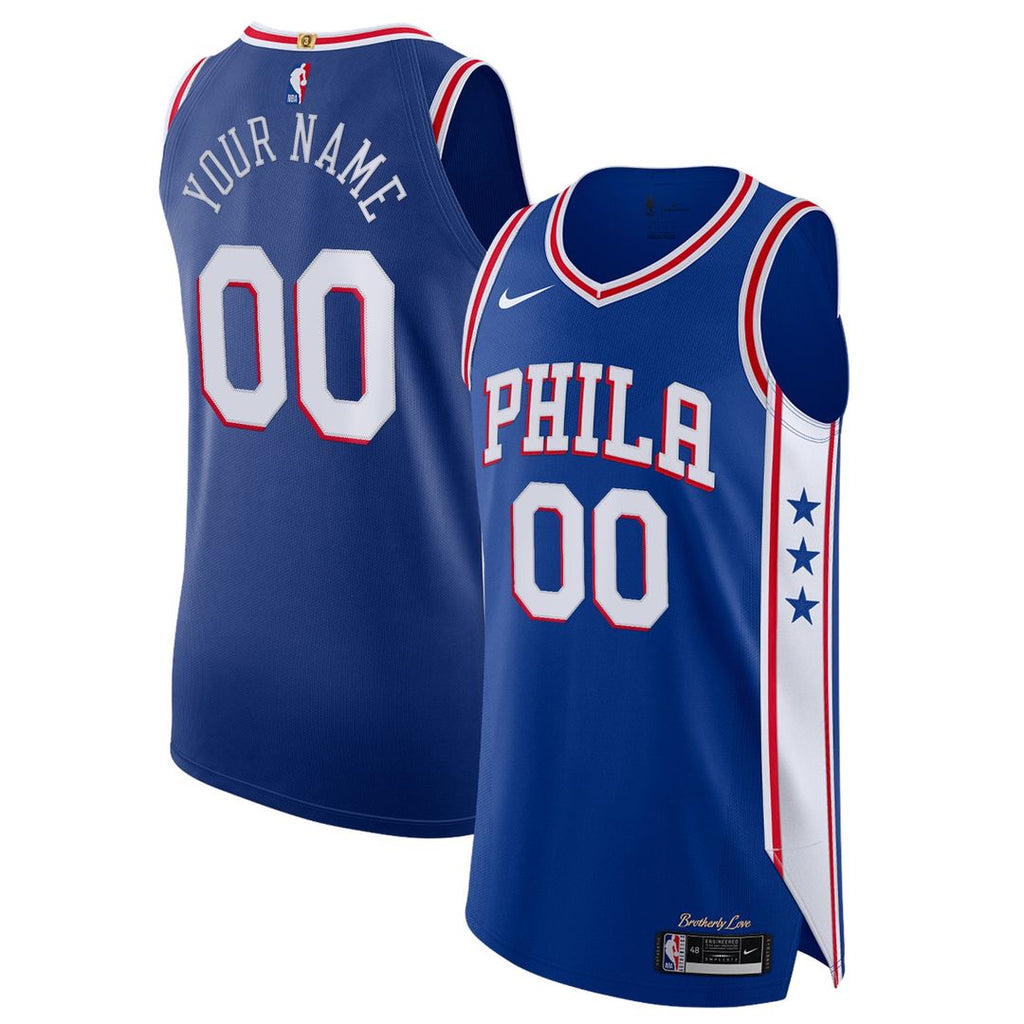 Philadelphia 76Ers Nike Custom Authentic Jersey - Icon Edition - Royal