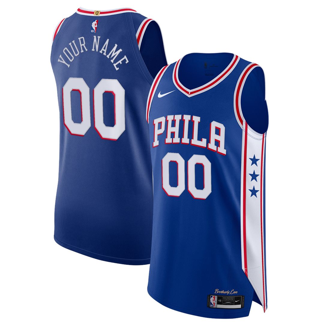 Philadelphia 76Ers Nike Custom Authentic Jersey - Icon Edition - Royal