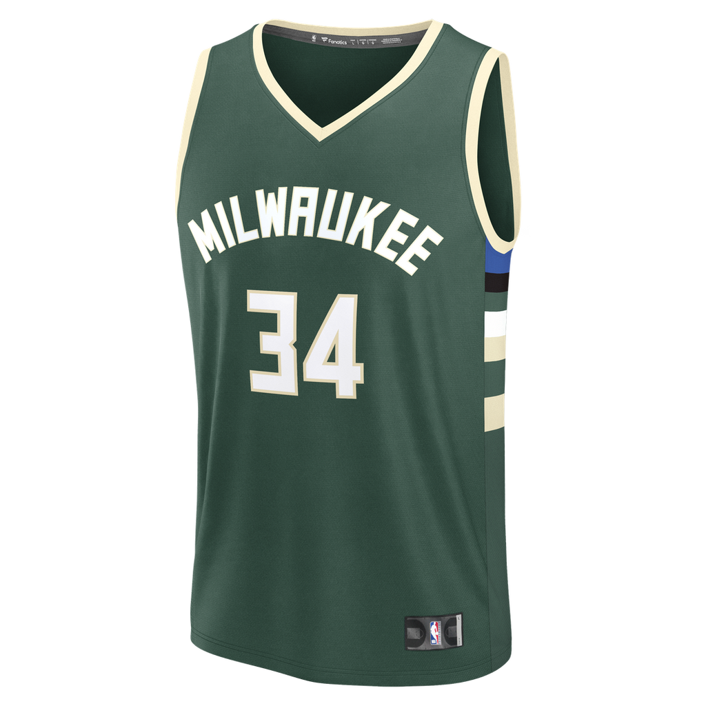 Milwaukee Bucks Giannis Antetokounmpo Fanatics Fast Break Replica Player Jersey - Icon Edition - Hunter Green