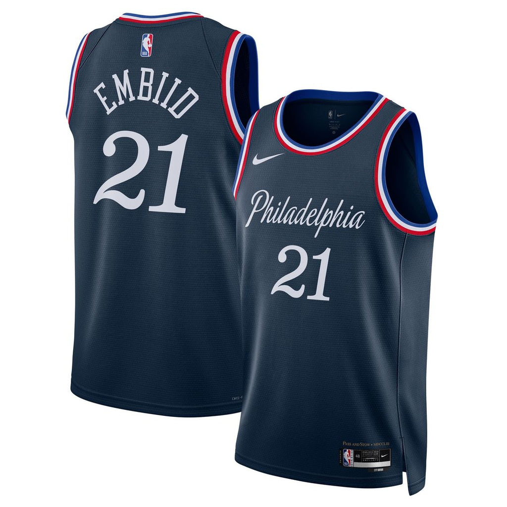 Philadelphia 76Ers Joel Embiid Nike Unisex /26 Swingman Jersey - Navy - City Edition