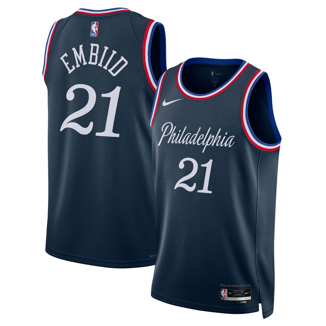 Philadelphia 76Ers Joel Embiid Nike Unisex /26 Swingman Jersey - Navy - City Edition