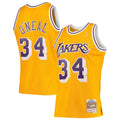 Los Angeles Lakers Shaquille O'Neal Mitchell & Ness 1996/97 Hardwood Classics Swingman Jersey - Gold