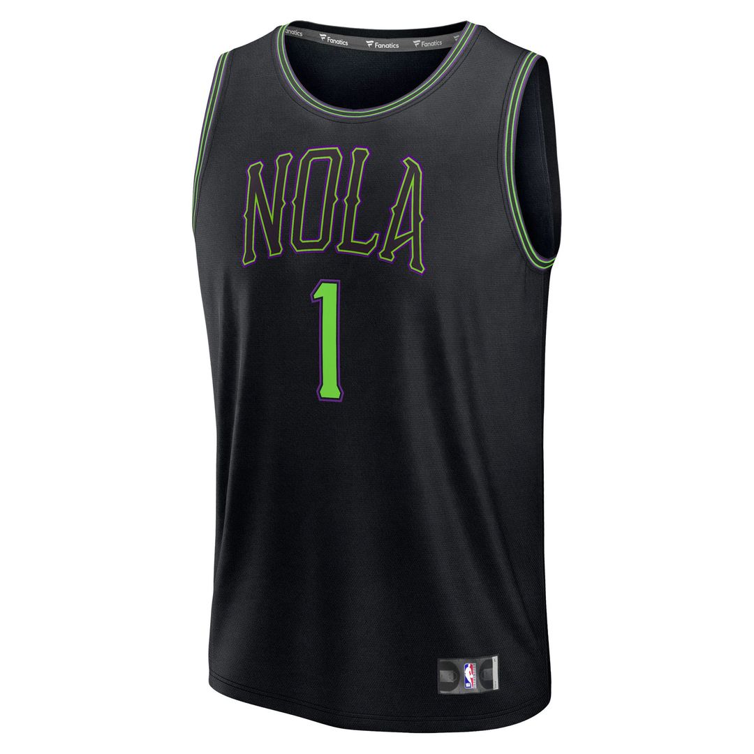 New Orleans Pelicans Zion Williamson Fanatics /26 City Edition Fast Break Jersey - Black