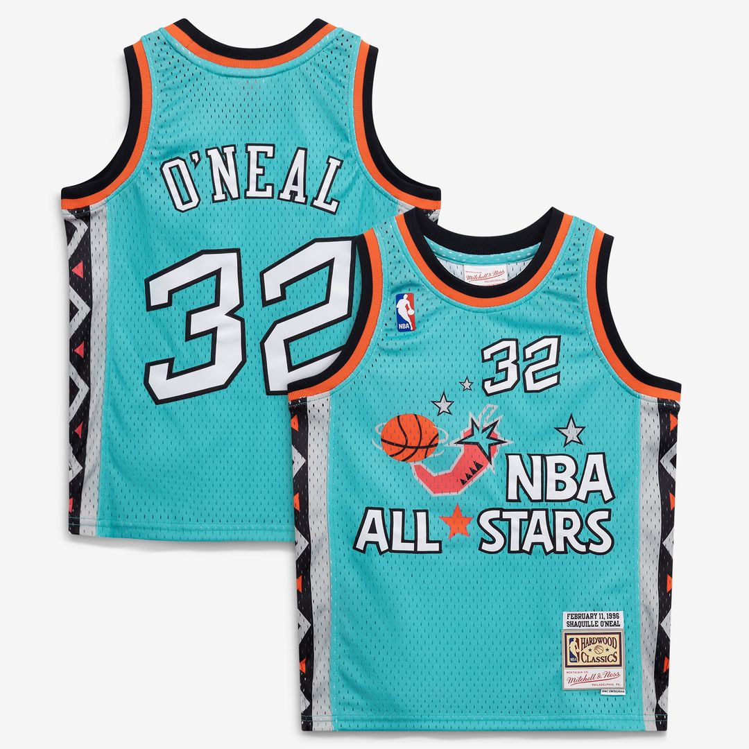 Shaquille O'Neal 1996 Nba All - Star Game Mitchell & Ness Youth Hardwood Classics Swingman Jersey - Teal