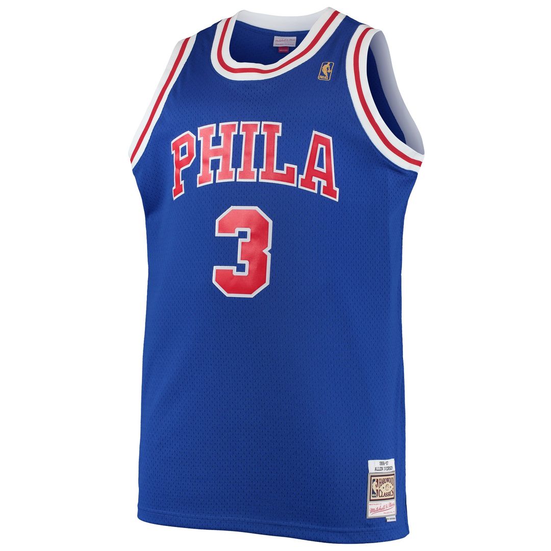 Philadelphia 76Ers Allen Iverson Mitchell & Ness 1996/97 Big & Tall Hardwood Classics Swingman Jersey - Royal